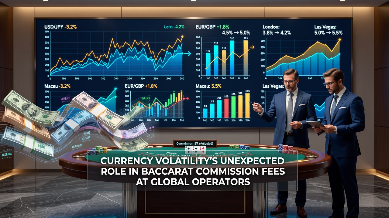 Baccarat commission charts and forex volatility graphs displayed on operator dashboards