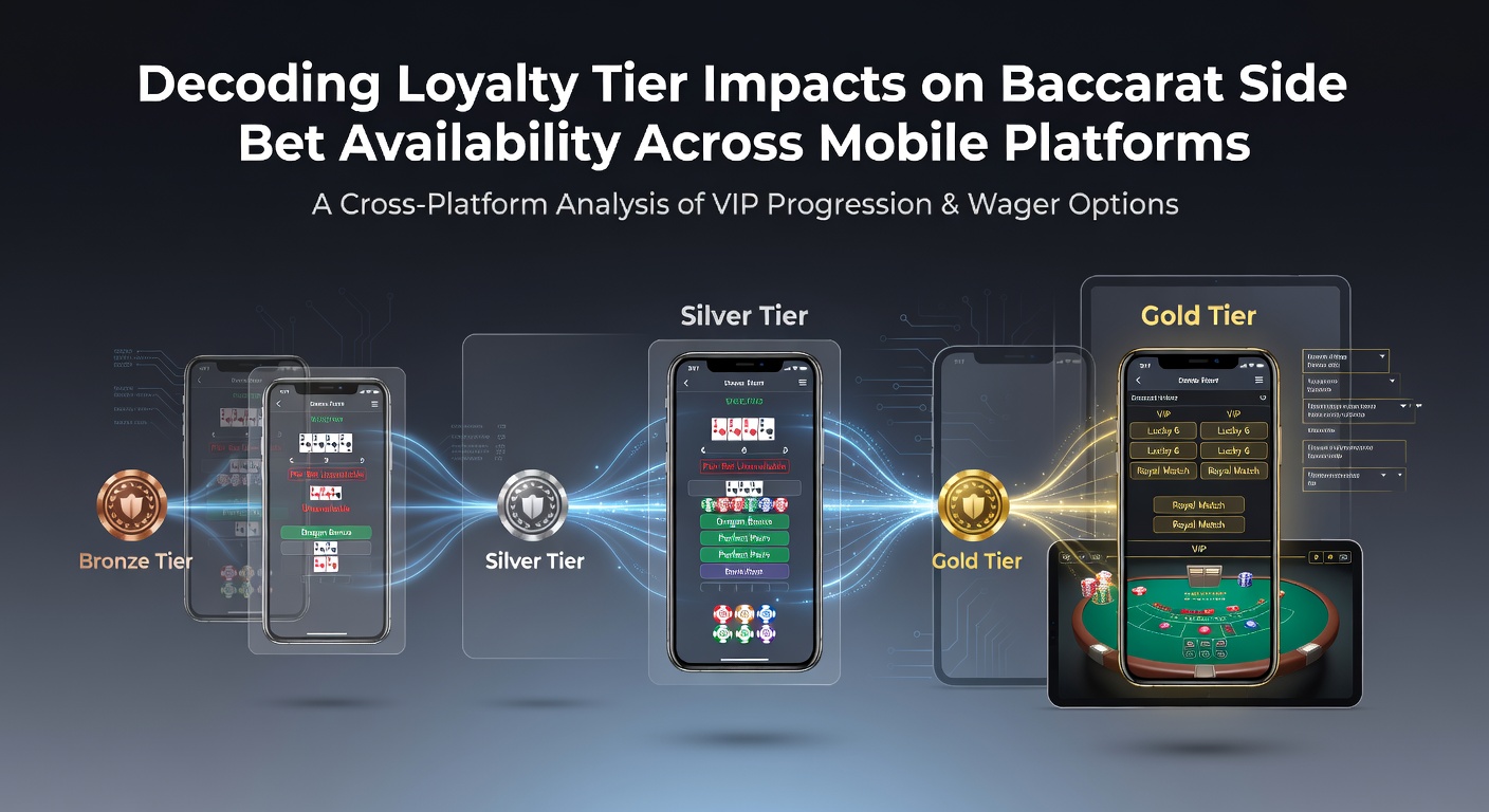 Mobile baccarat interface showing loyalty tier indicators and side bet options on a smartphone screen
