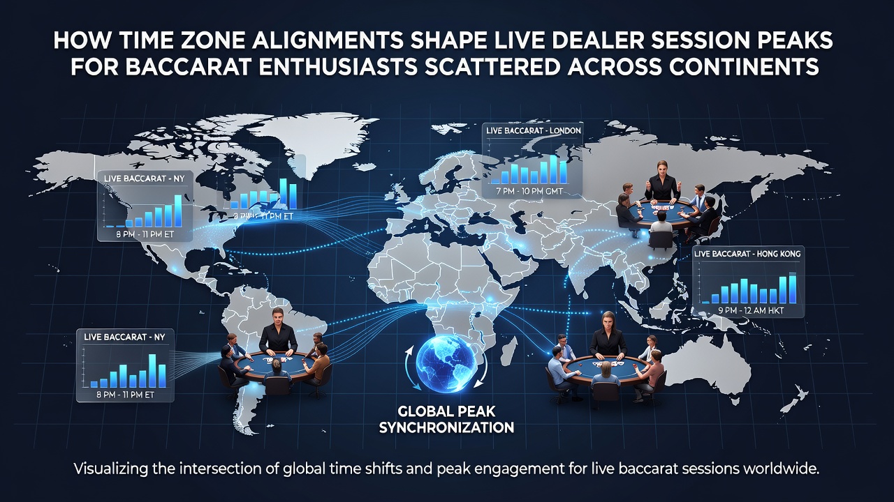Live dealer baccarat table showing increased activity during aligned global time windows