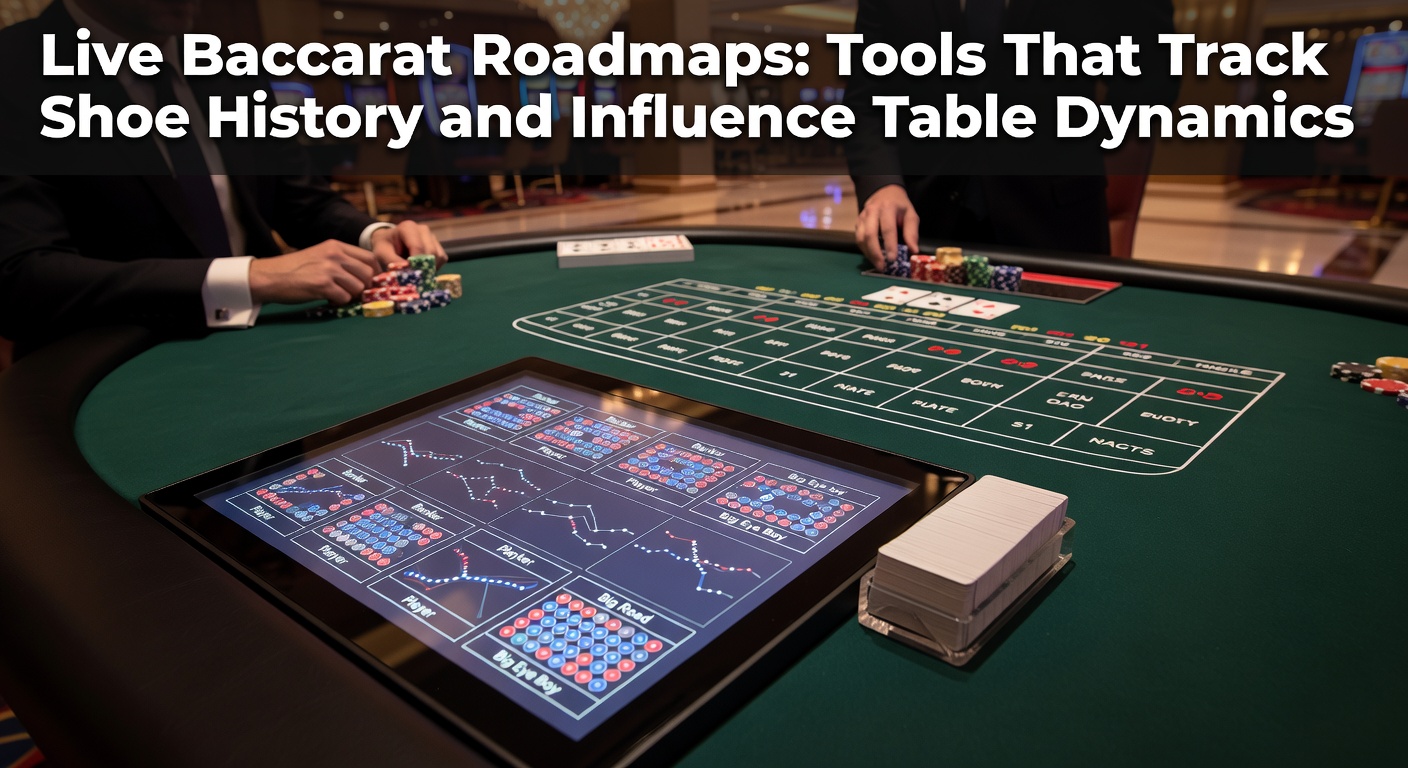 Live baccarat table displaying multiple roadmaps tracking shoe outcomes in real time