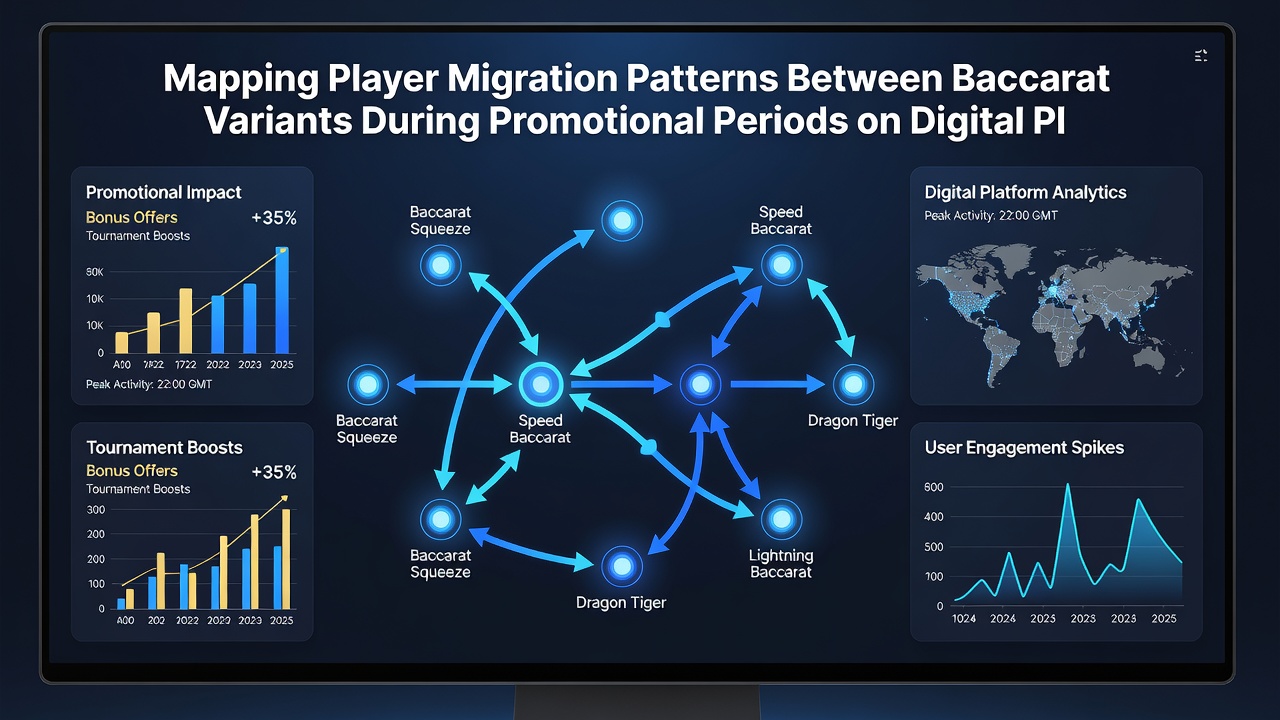 Heatmap visualization of player transitions between standard, speed, and mini baccarat during a live promotional campaign