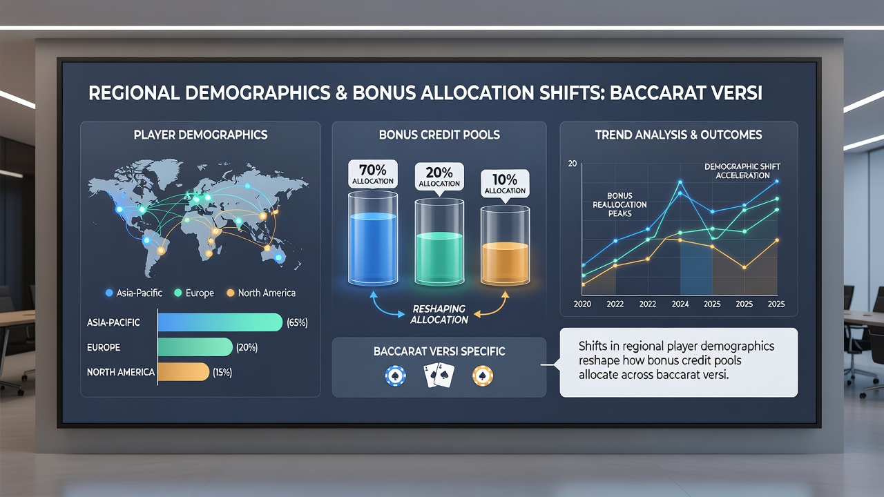 Analytics dashboard displaying baccarat version bonus pool distributions by regional demographics